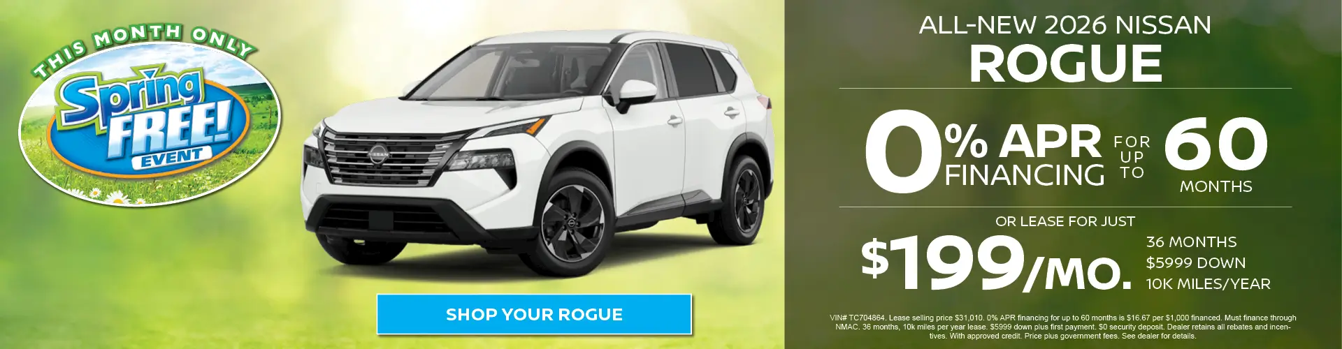 New 2026 Nissan Rogue Special